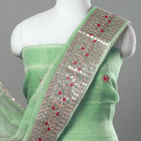 Green 3pc Cotton Gota Patti Work Kota Doria Dress Material