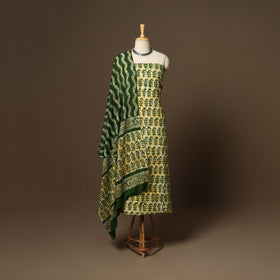 Green - 3pc cotton kutch batik dress material 10