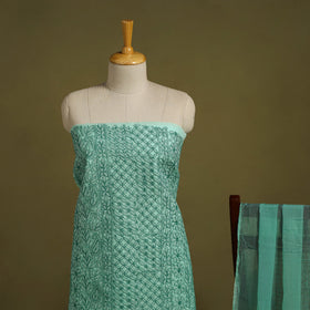 Buy 3pc Cotton Lucknow Embroidery Chikankari Dress Material 