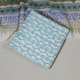 Green - 3pc cotton sanganeri unstitched dress material 11