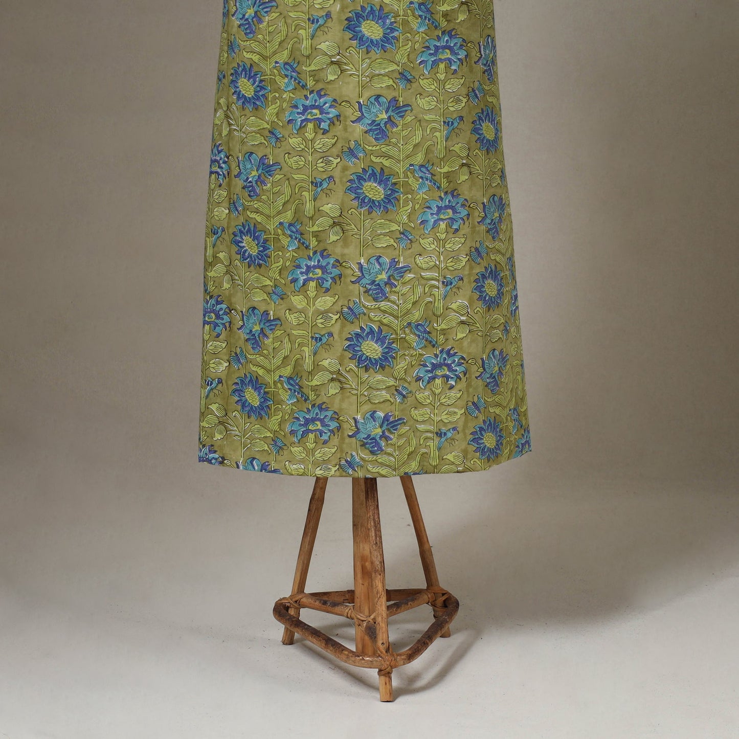 Green - 3pc cotton sanganeri unstitched dress material 11