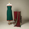 Green 3pc Cotton Unstitched Dharwad Dress Material