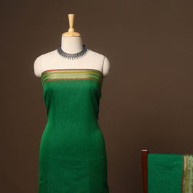 Green - 3pc cotton unstitched dharwad dress material 12