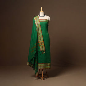 Green - 3pc cotton unstitched dharwad dress material 12