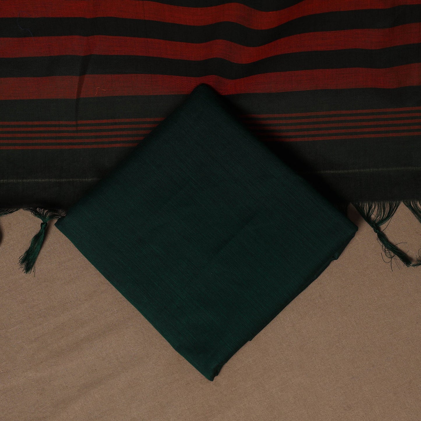 Green - 3pc cotton unstitched dharwad dress material 19