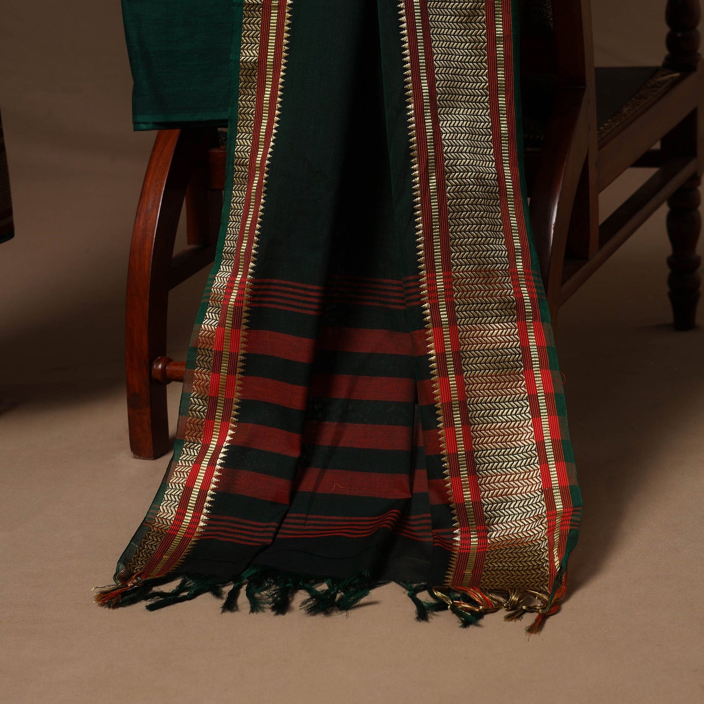 Green - 3pc cotton unstitched dharwad dress material 19