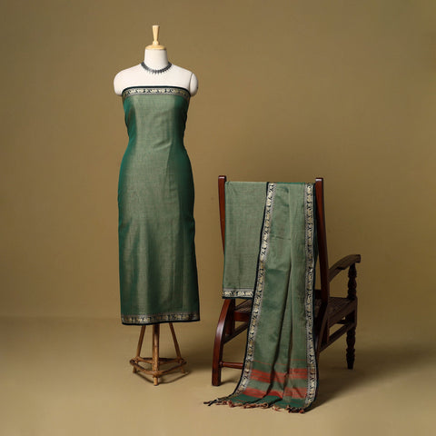 3pc cotton unstitched dharwad dress material with border 06