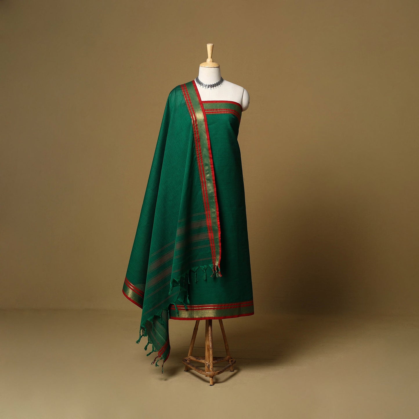 3pc cotton unstitched dharwad dress material with border 06