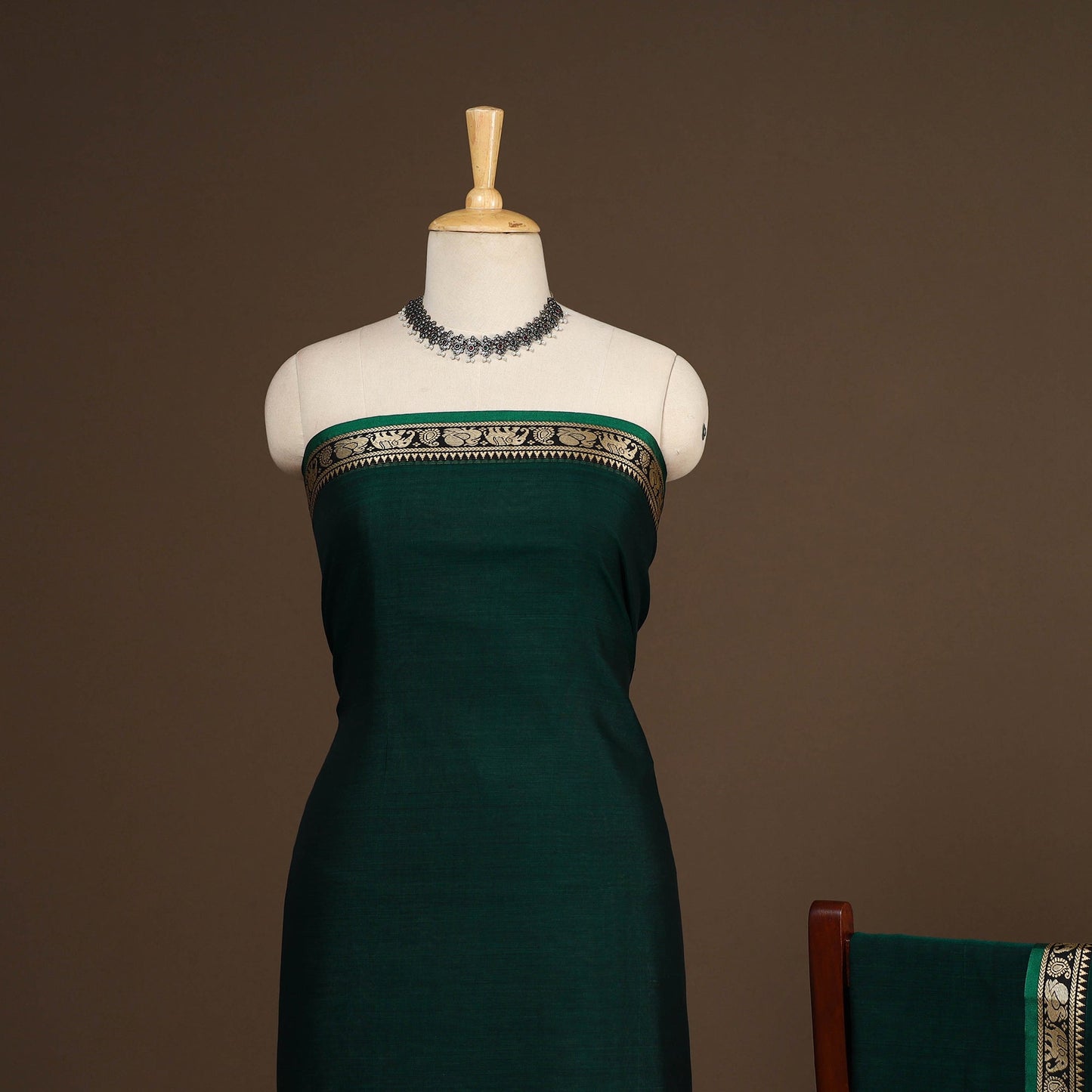 Green - 3pc cotton unstitched dharwad dress material