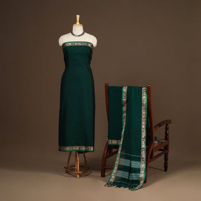 Green - 3pc cotton unstitched dharwad dress material