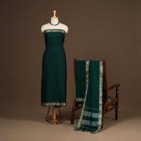 Green - 3pc cotton unstitched dharwad dress material