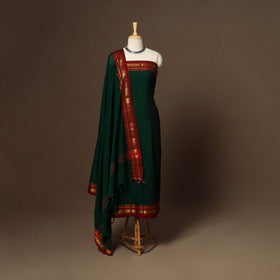 Green - 3pc cotton unstitched dharwad dress material