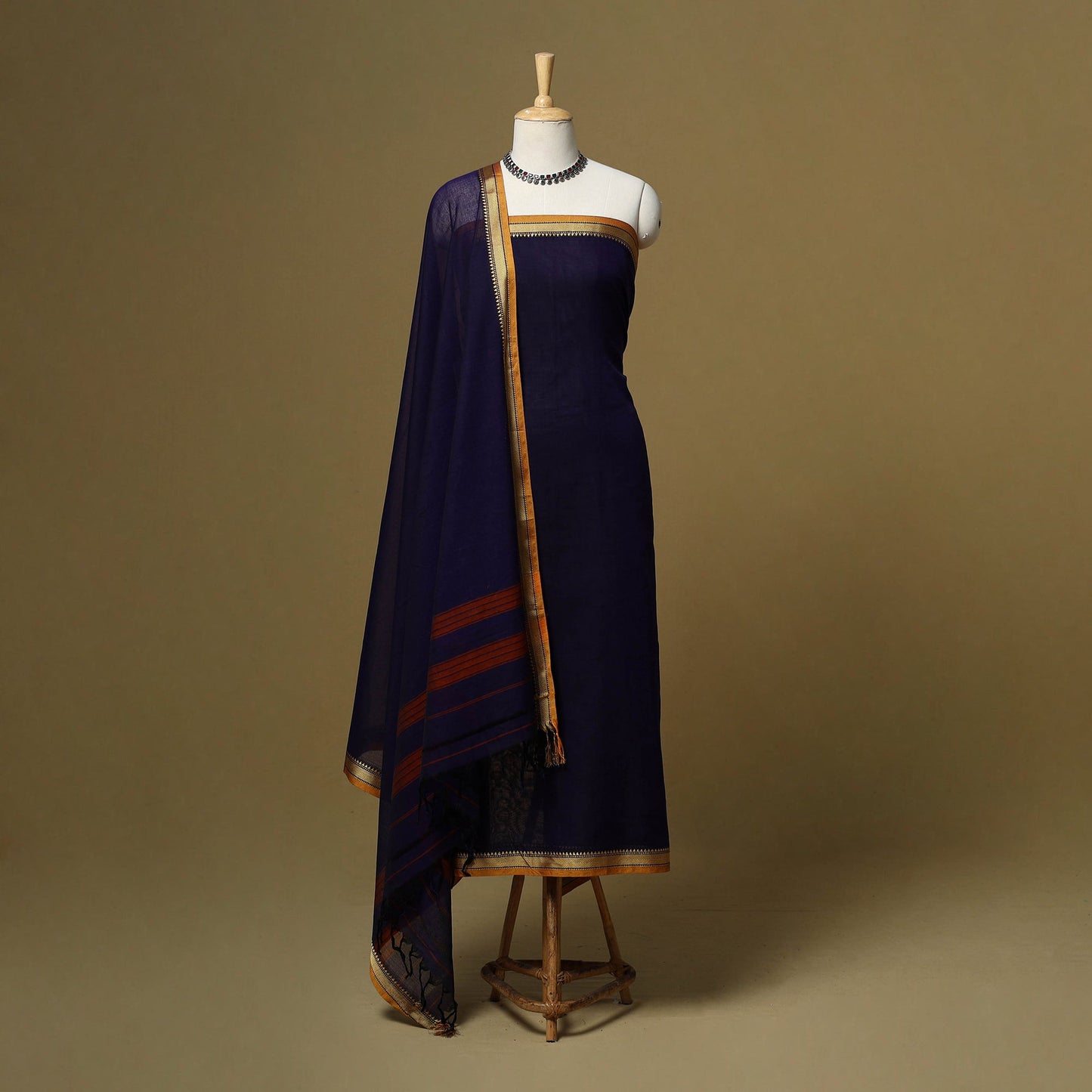 3pc cotton unstitched dharwad dress material with border 19