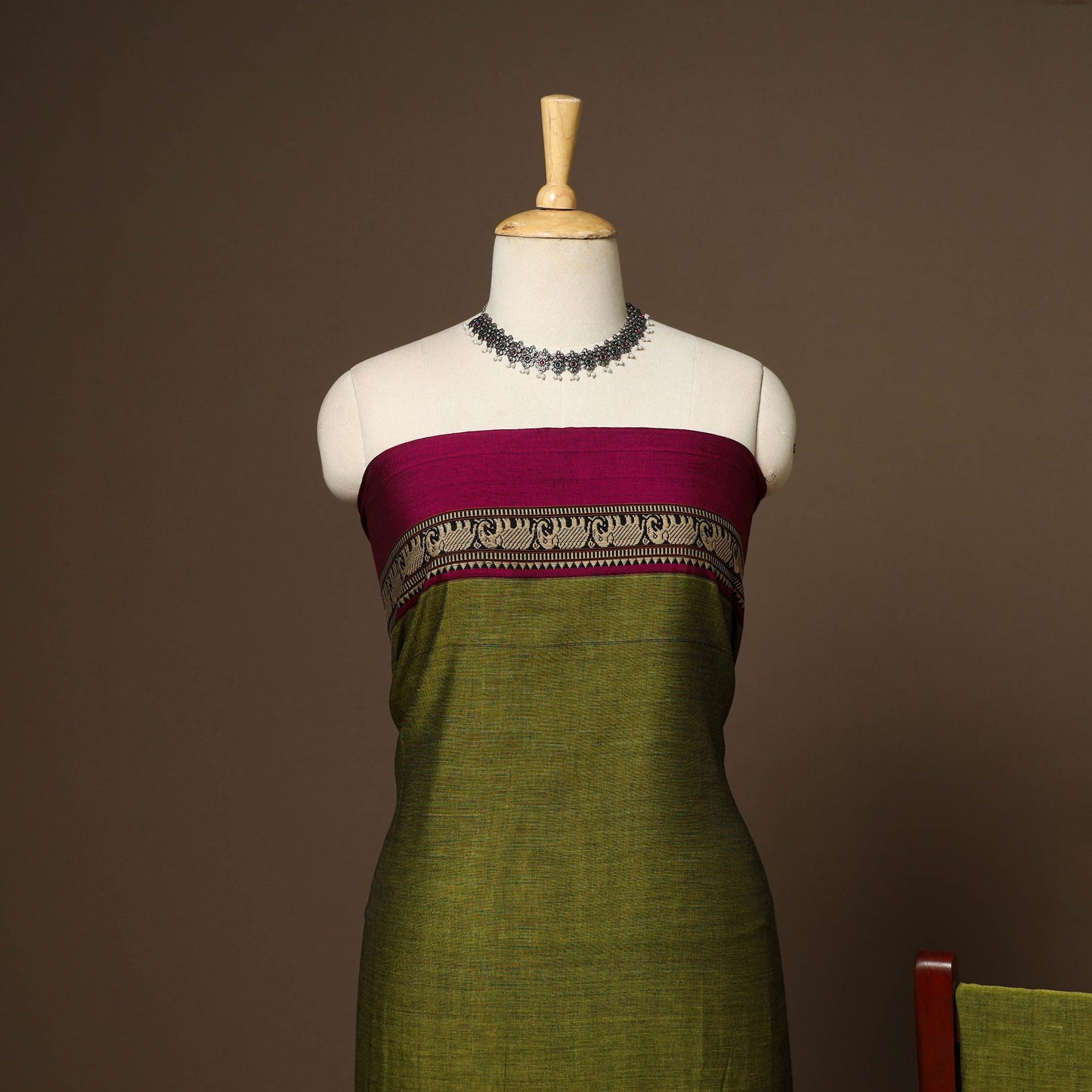 Green - 3pc cotton unstitched dharwad dress material