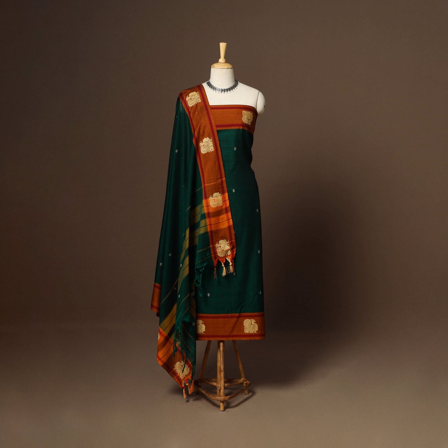 Green - 3pc cotton unstitched dharwad dress material