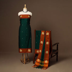 Green - 3pc cotton unstitched dharwad dress material