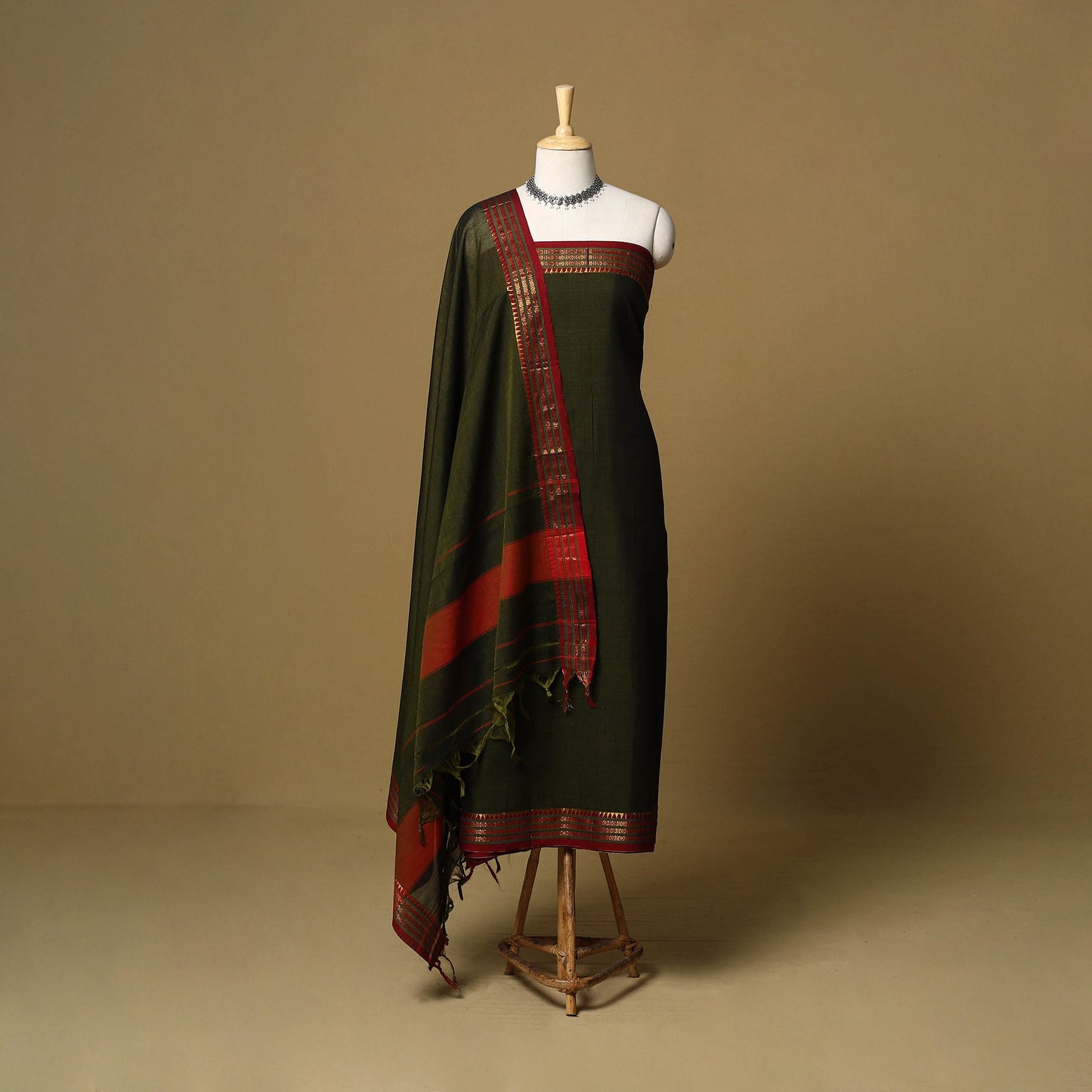 3pc cotton unstitched dharwad dress material with border 39