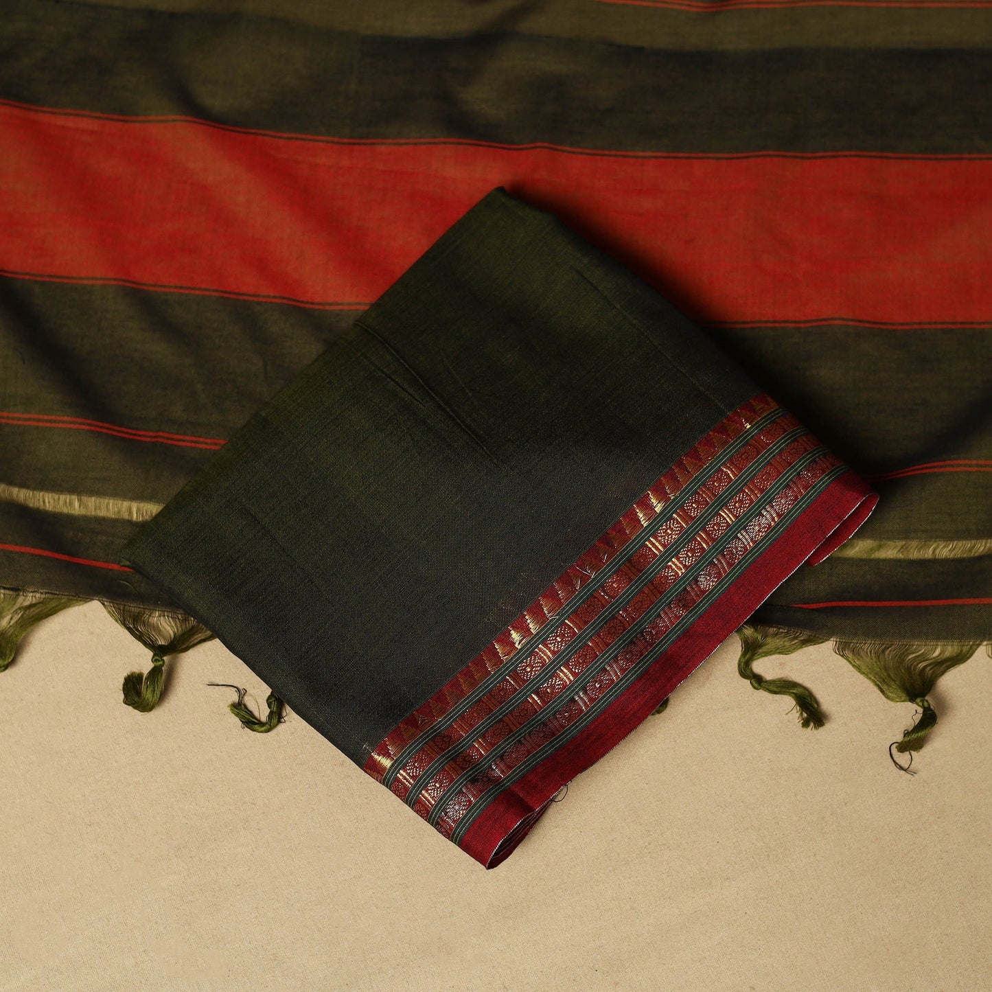 3pc cotton unstitched dharwad dress material with border 39