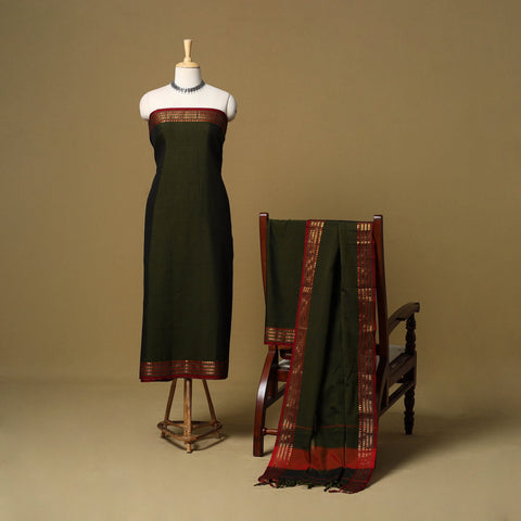 3pc cotton unstitched dharwad dress material with border 39