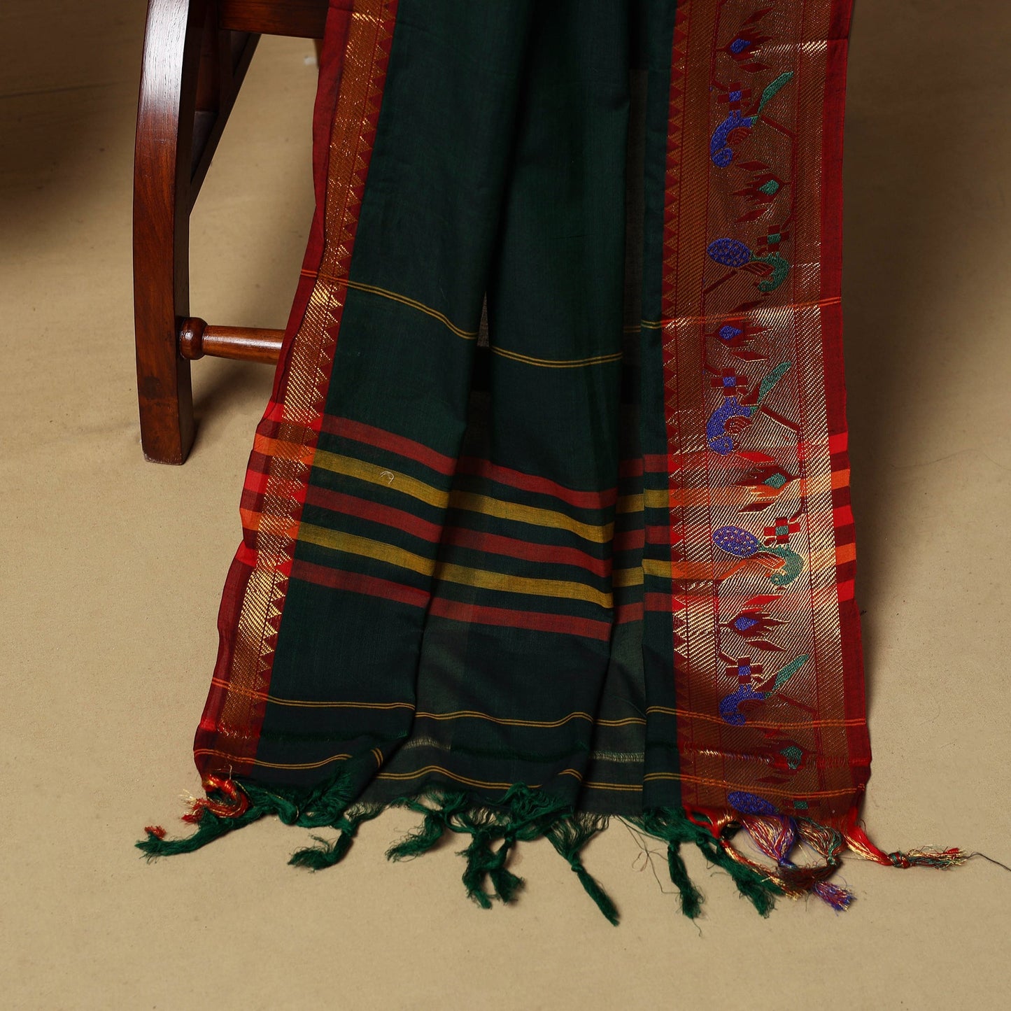 3pc cotton unstitched dharwad dress material with border 46