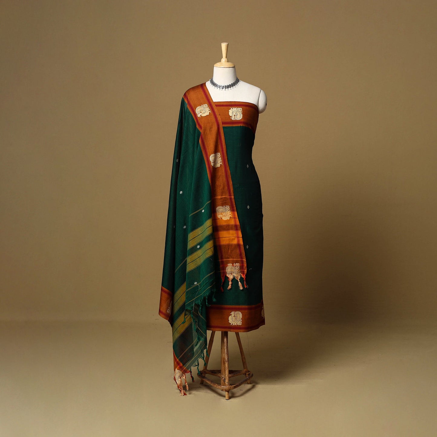 3pc cotton unstitched dharwad dress material with border 50