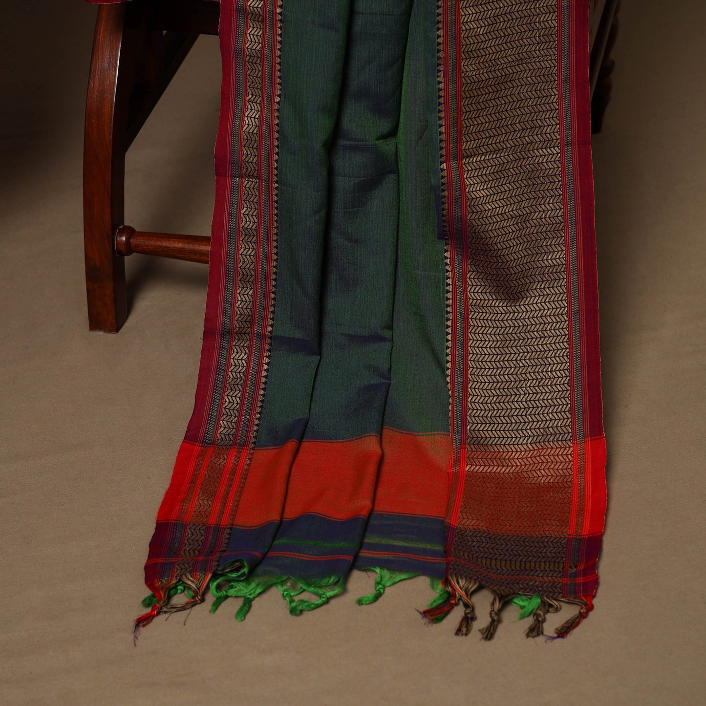 Green - 3pc cotton unstitched dharwad dress material