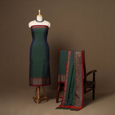 Green - 3pc cotton unstitched dharwad dress material