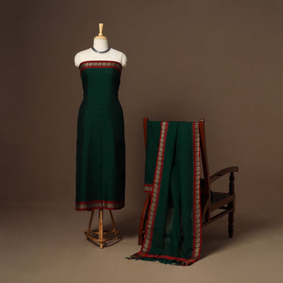 Green - 3pc cotton unstitched dharwad dress material