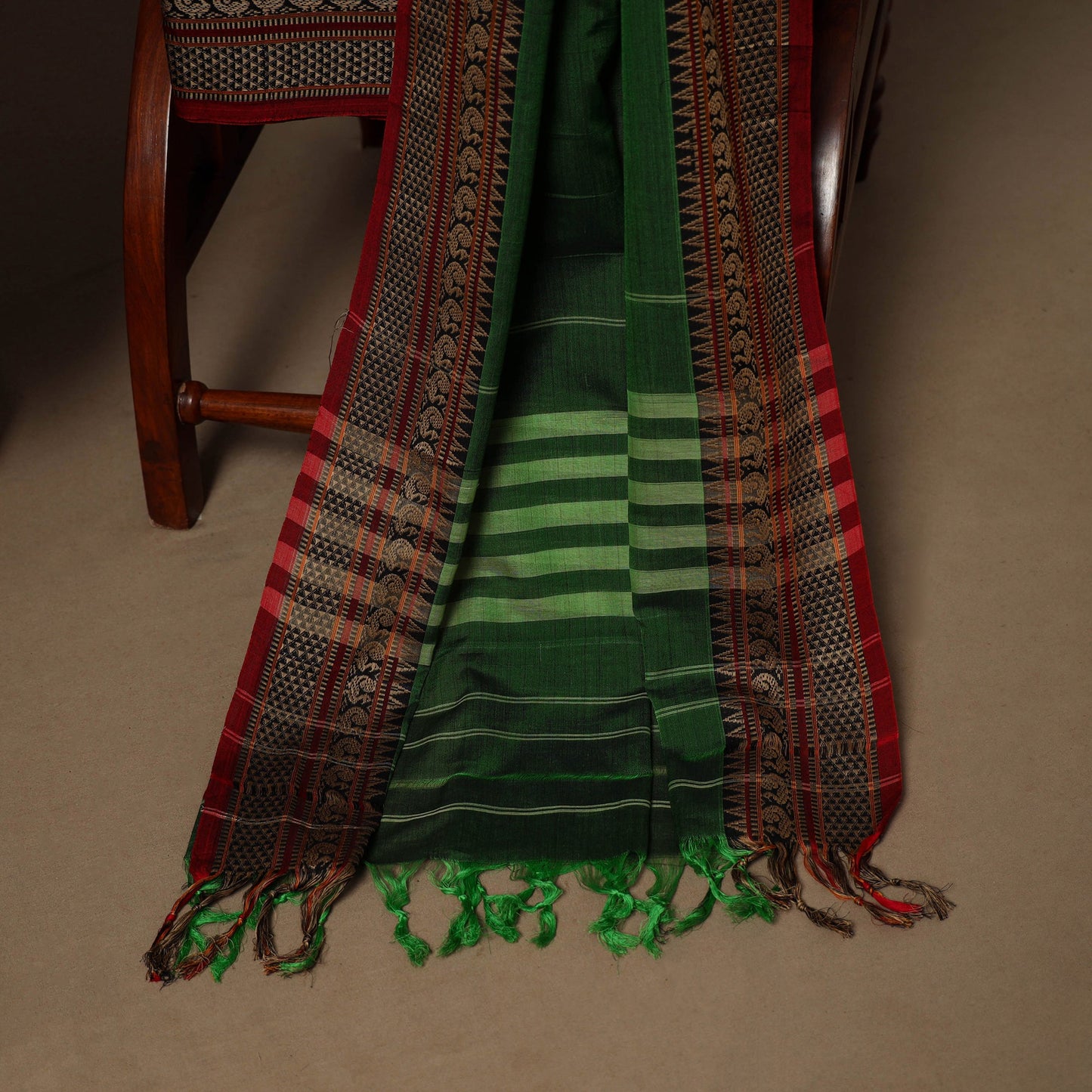 Green - 3pc cotton unstitched dharwad dress material