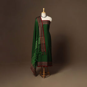 Green - 3pc cotton unstitched dharwad dress material