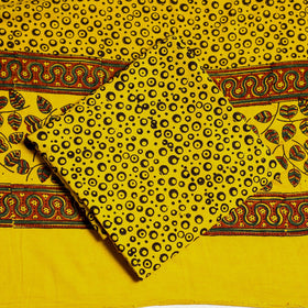 Green 3pc Block Print Cotton Ajrakh Dress Material
