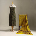 Green 3pc Block Print Cotton Ajrakh Dress Material