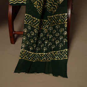 Green - 3pc cotton unstitched hand batik dress material 03