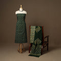 Green - 3pc cotton unstitched hand batik dress material 03