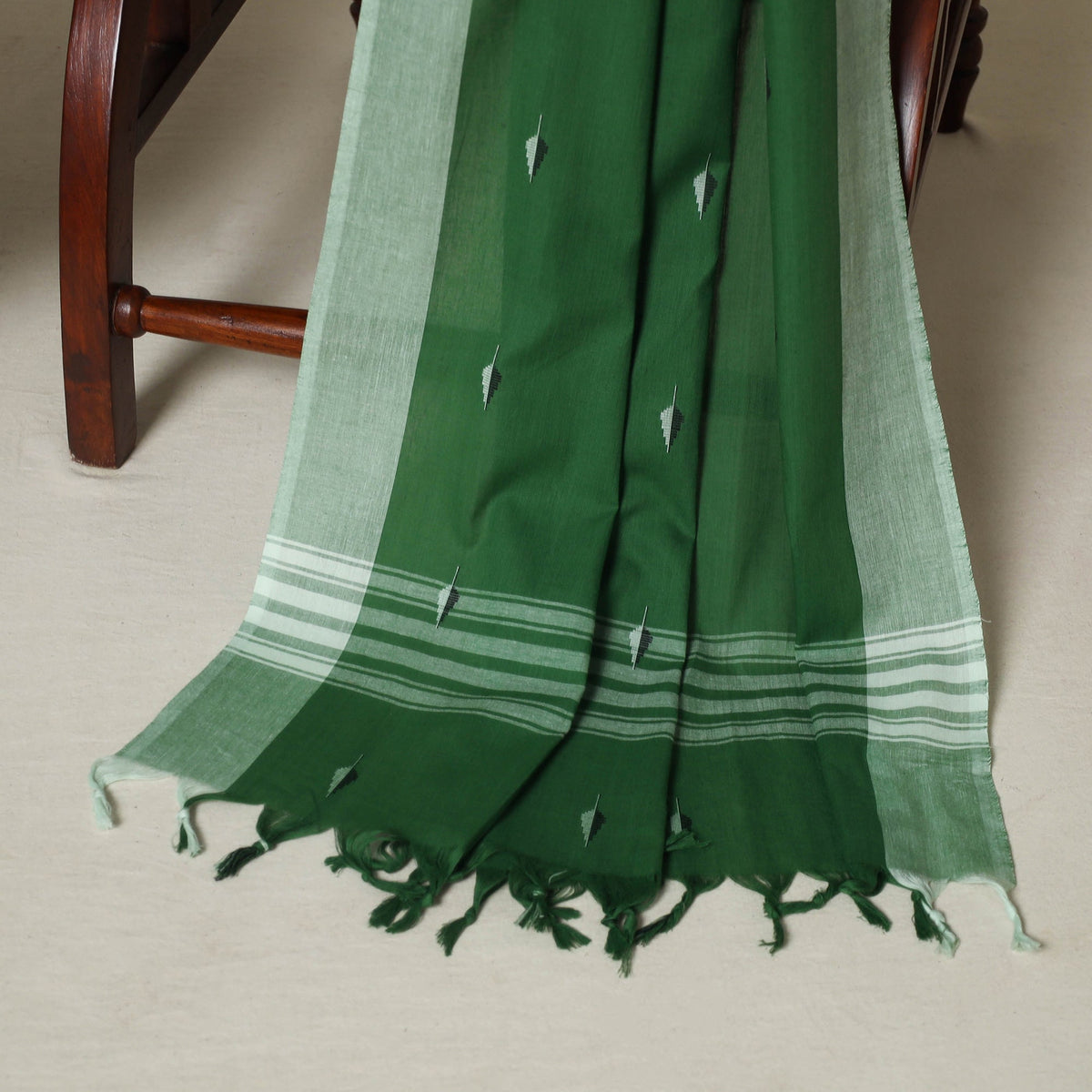 Green - 3pc cotton unstitched jacquard dress material 02