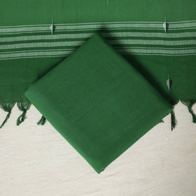 Green - 3pc cotton unstitched jacquard dress material 02