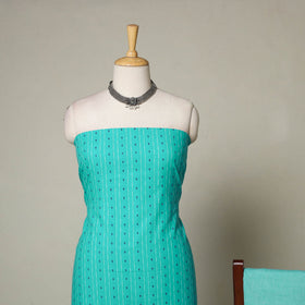 Green - 3pc cotton unstitched jacquard dress material 10
