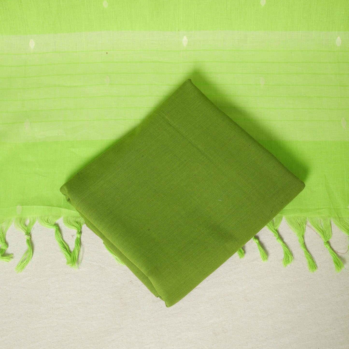 Green - 3pc cotton unstitched jacquard dress material 20