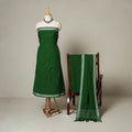 Green - 3pc cotton unstitched jacquard dress material 33