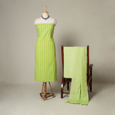 Green - 3pc cotton unstitched jacquard dress material 37