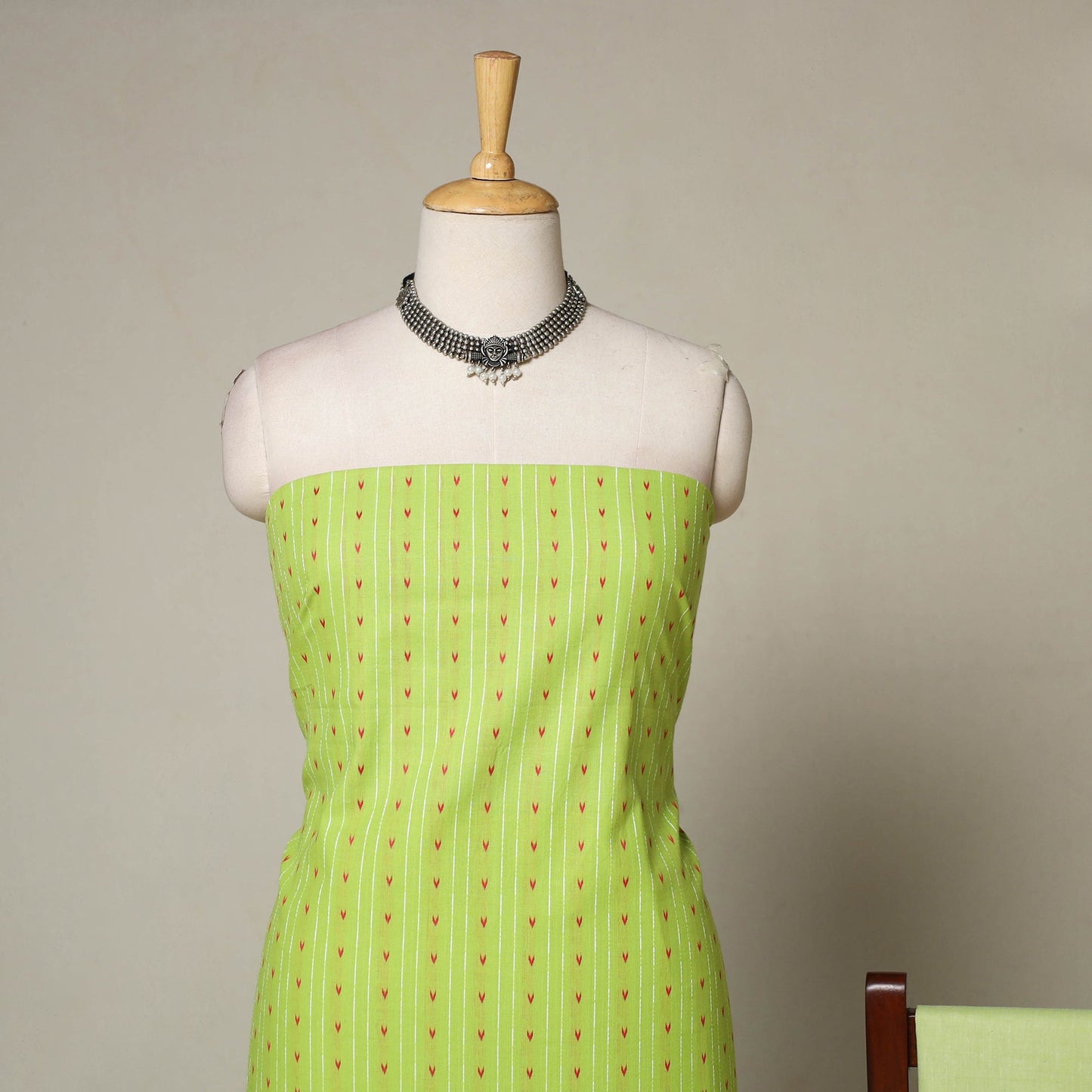 Green - 3pc cotton unstitched jacquard dress material 37