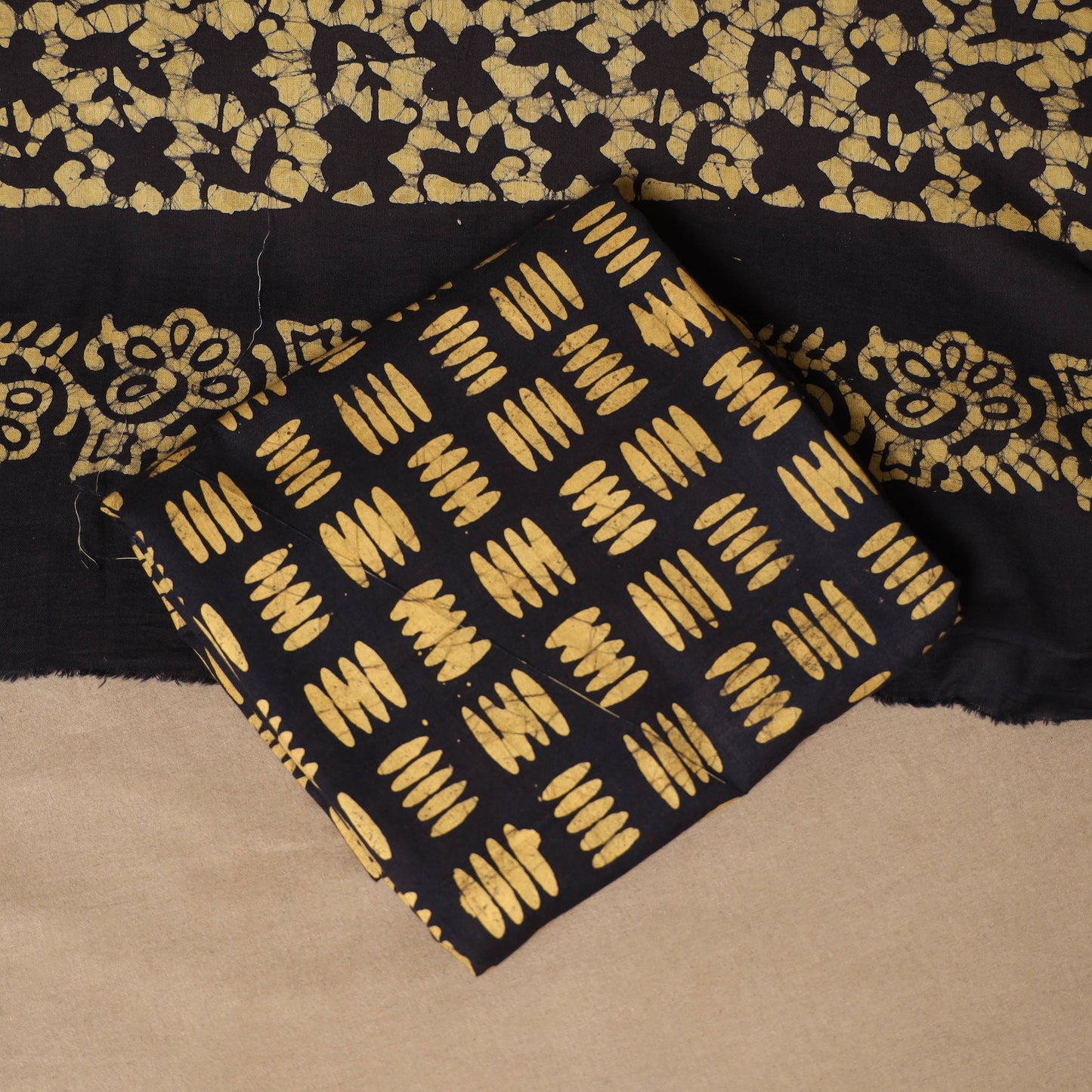 Green - 3pc cotton unstitched kutch batik dress material 02