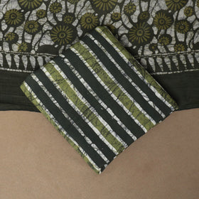 Green - 3pc cotton unstitched kutch batik dress material 05