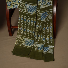 Green - 3pc cotton unstitched kutch batik dress material 07