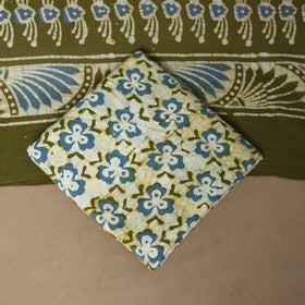 Green - 3pc cotton unstitched kutch batik dress material 07