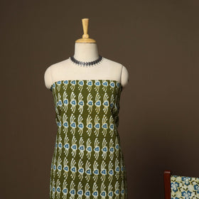 Green - 3pc cotton unstitched kutch batik dress material 07
