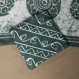 Green - 3pc cotton unstitched kutch batik dress material 11