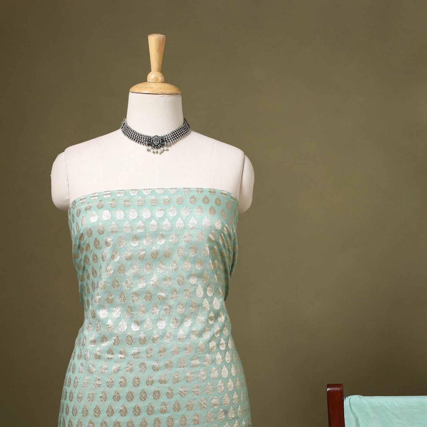  2pc Cotton x Viscose Zari Banarasi Dress Material 