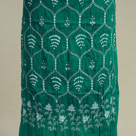 Green 3pc Embroidered Unstitched Kutch Bandhani Dress Material