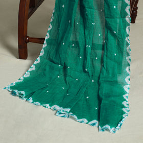 Green 3pc Embroidered Unstitched Kutch Bandhani Dress Material